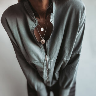 Ultimate zip through LIGHT KHAKI sweat bomber *NEW*