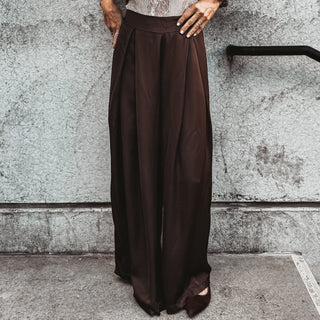 Verona BROWN satin palazzos pants *NEW*