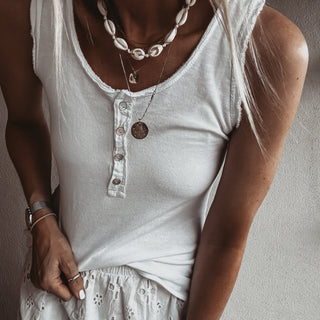 IBIZA tank top with buttons *LOTS OF COLOURS AVAILABLE* NEW!!