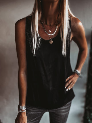 Cassis BLACK hi lo satin vest top *NEW*