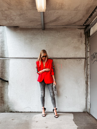 Red stripe boyfriend blazer *NEW*