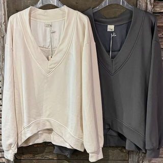 Charcoal Cam V neck sweatshirt *NEW*