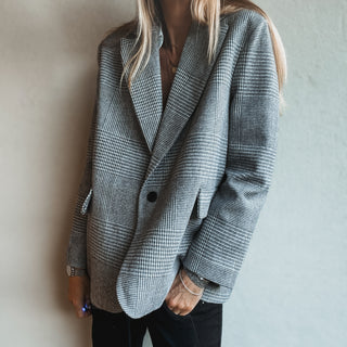Merino grey check blazer NEW*