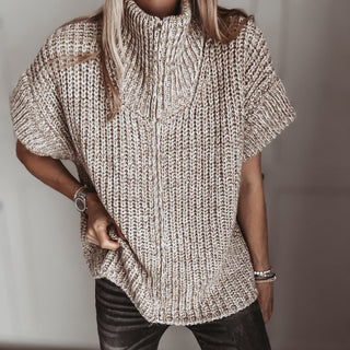 LIGHT BROWN Zip knit *NEW*