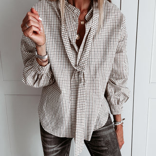 Livonia check tie blouse *NEW*