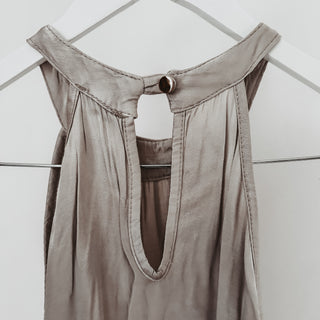SILVER CHAMPAGNE Satin halterneck  *NEW*