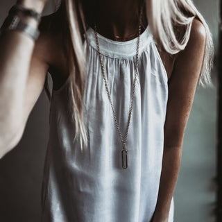 WHITE Satin halterneck