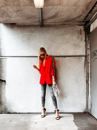 Red stripe boyfriend blazer *NEW*