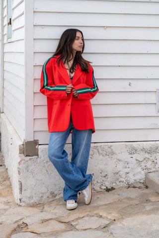 Red stripe boyfriend blazer *NEW*
