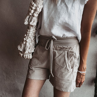 DESERT BEIGE cotton ultimate jogger shorts *NEW*