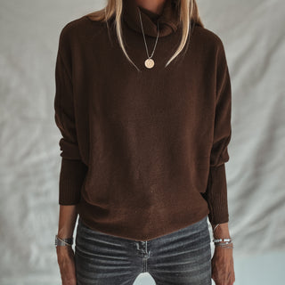 Chocolate brown Lane roll neck jumper *NEW*