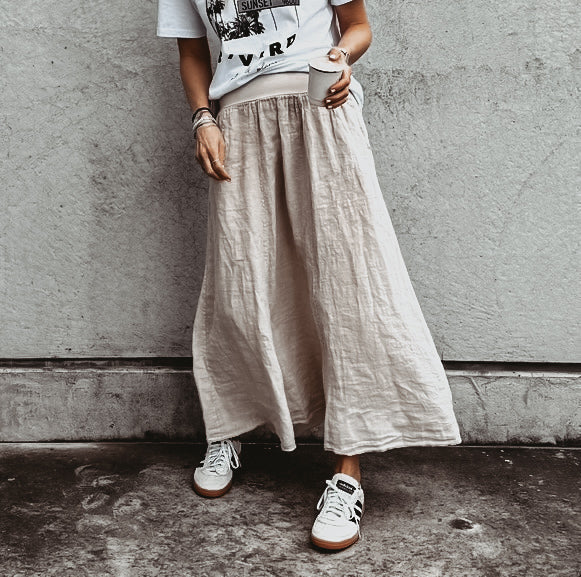 Loire linen BEIGE skirt *NEW*