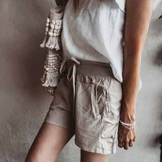 DESERT BEIGE cotton ultimate jogger shorts *NEW*