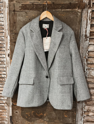 Merino grey check blazer NEW*
