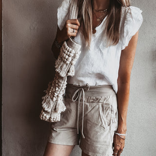 DESERT BEIGE cotton ultimate jogger shorts *NEW*