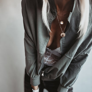 Ultimate zip through LIGHT KHAKI sweat bomber *NEW*