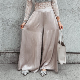 Champagne Silver Verona  palazzo pants