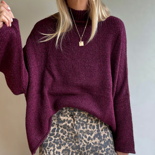 Milano BURGUNDY high neck jumper *NEW*