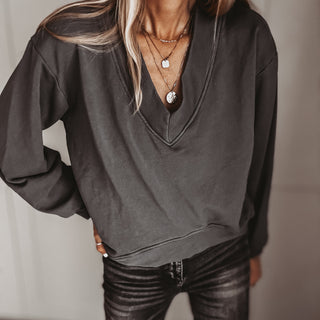 Charcoal Cam V neck sweatshirt *NEW*