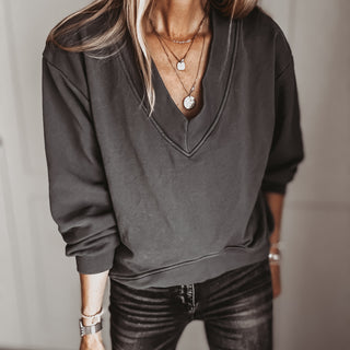 Charcoal Cam V neck sweatshirt *NEW*