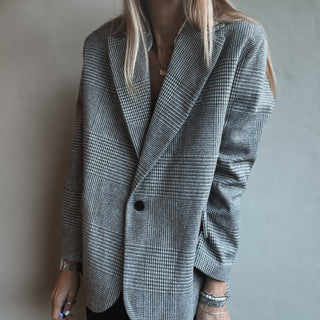 Merino grey check blazer NEW*