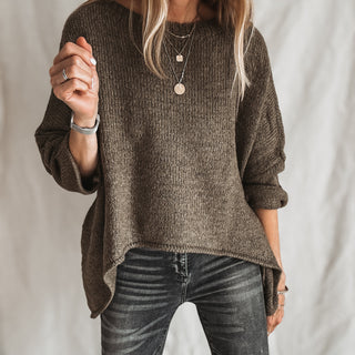 Milano KHAKI SCOOP NECK jumper *BACK IN STOCK*