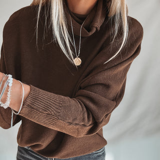 Chocolate brown Lane roll neck jumper *NEW*