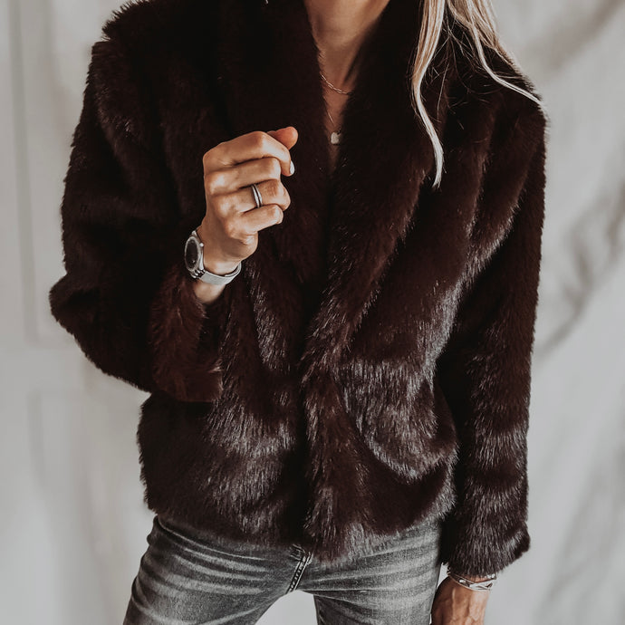 Faux fur BROWN jacket *NEW*