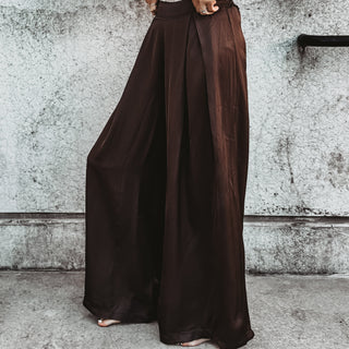 Verona BROWN satin palazzos pants *NEW*