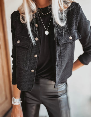 Chanel inspired BLACK jacket with gold buttons *NEW*
