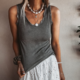 IBIZA TOWN tank top CHARCOAL GREY *NEW*