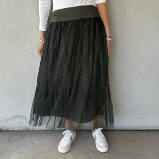 Keval KHAKI tulle skirt