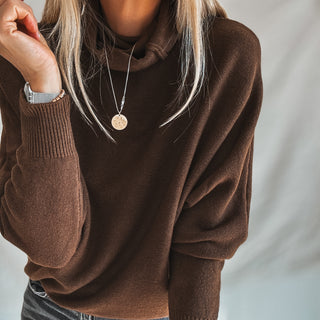 Chocolate brown Lane roll neck jumper *NEW*