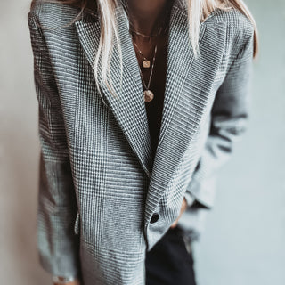 Merino grey check blazer NEW*