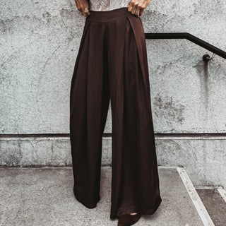 Verona BROWN satin palazzos pants *NEW*