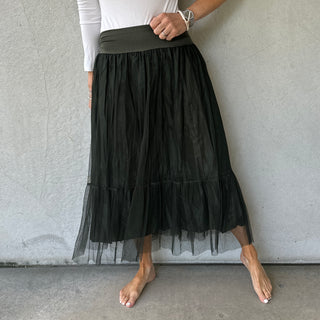 Keval KHAKI tulle skirt
