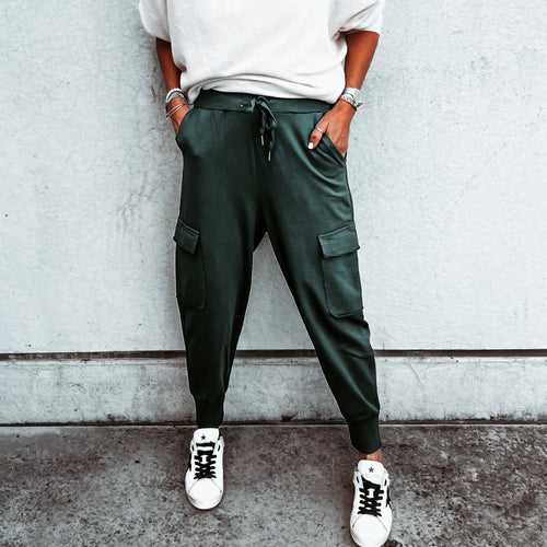 Forest green ULTIMATE cargo joggers *NEW*
