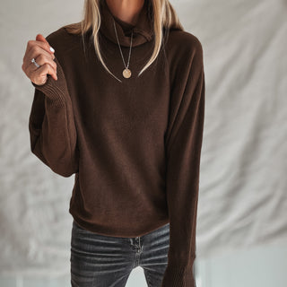 Chocolate brown Lane roll neck jumper *NEW*