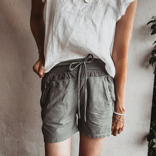 LIGHT KHAKI cotton ultimate jogger shorts *NEW*