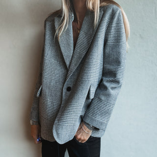 Merino grey check blazer NEW*