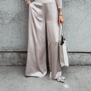 Champagne Silver Verona  palazzo pants