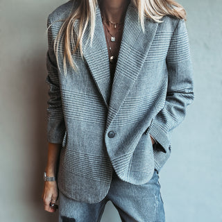 Merino grey check blazer NEW*