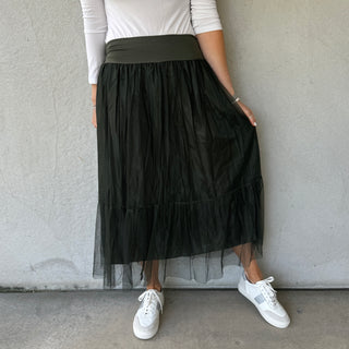Keval KHAKI tulle skirt