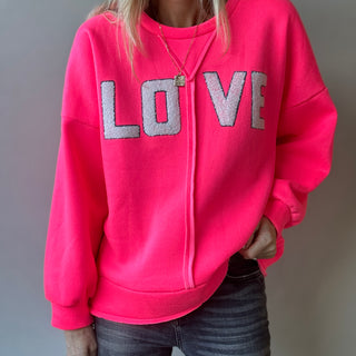 LOVE neon pink sweatshirt *NEW*