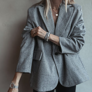 Merino grey check blazer NEW*