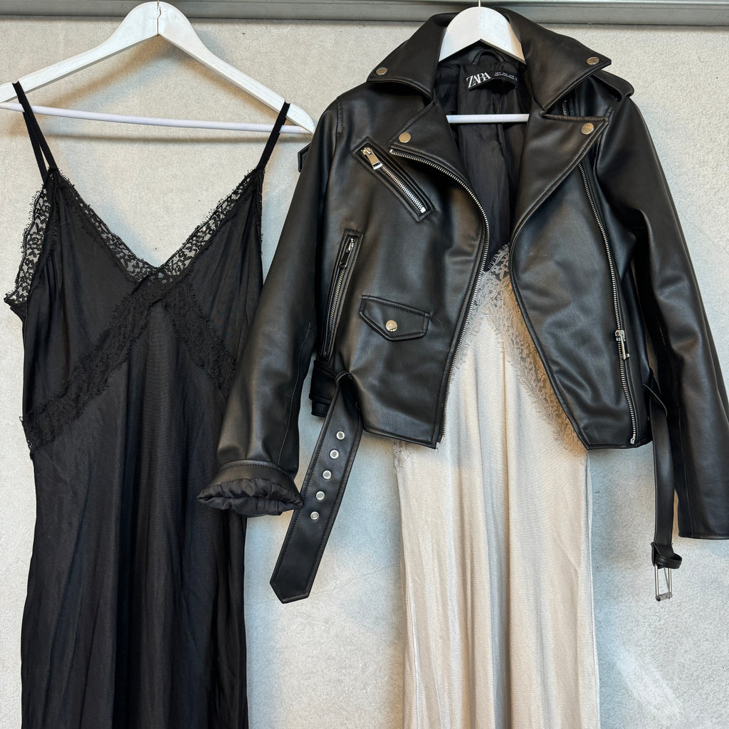 Sienna Lace Satin Slip dress SILVER CHAMPAGNE – Lucy Dodwell