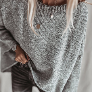 Milano grey SCOOP NECK jumper
