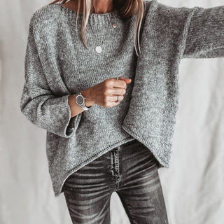 Milano grey SCOOP NECK jumper