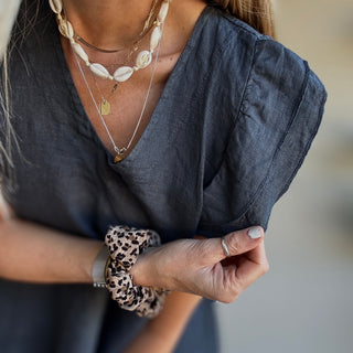 Charcoal Santiago frills linen tee *NEW*