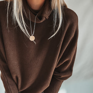 Chocolate brown Lane roll neck jumper *NEW*